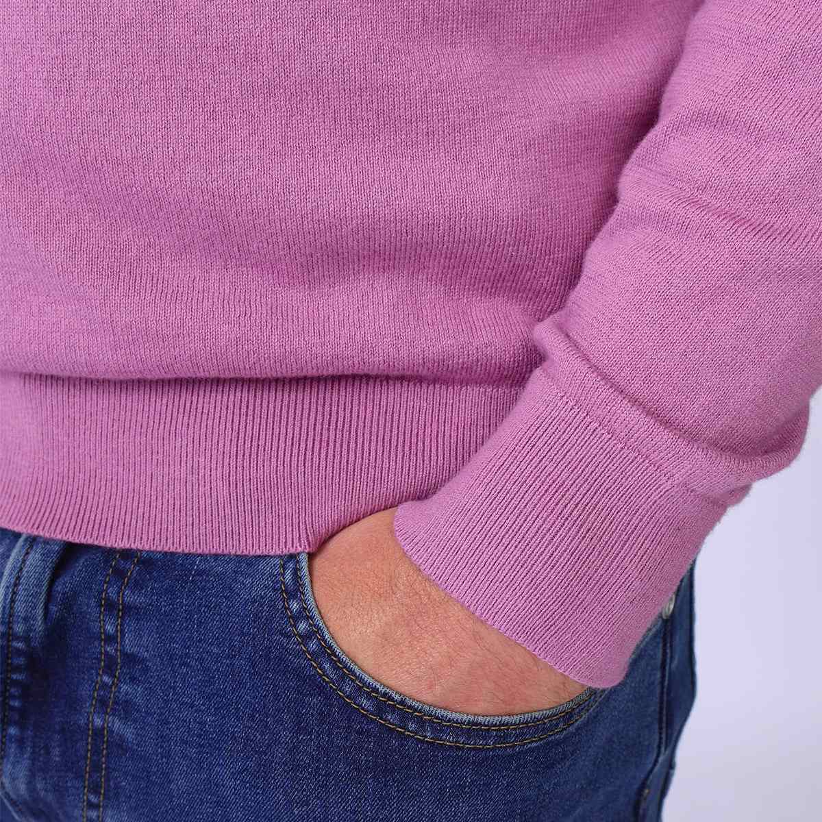 Pull col camionneur mauve, MISE AU GREEN