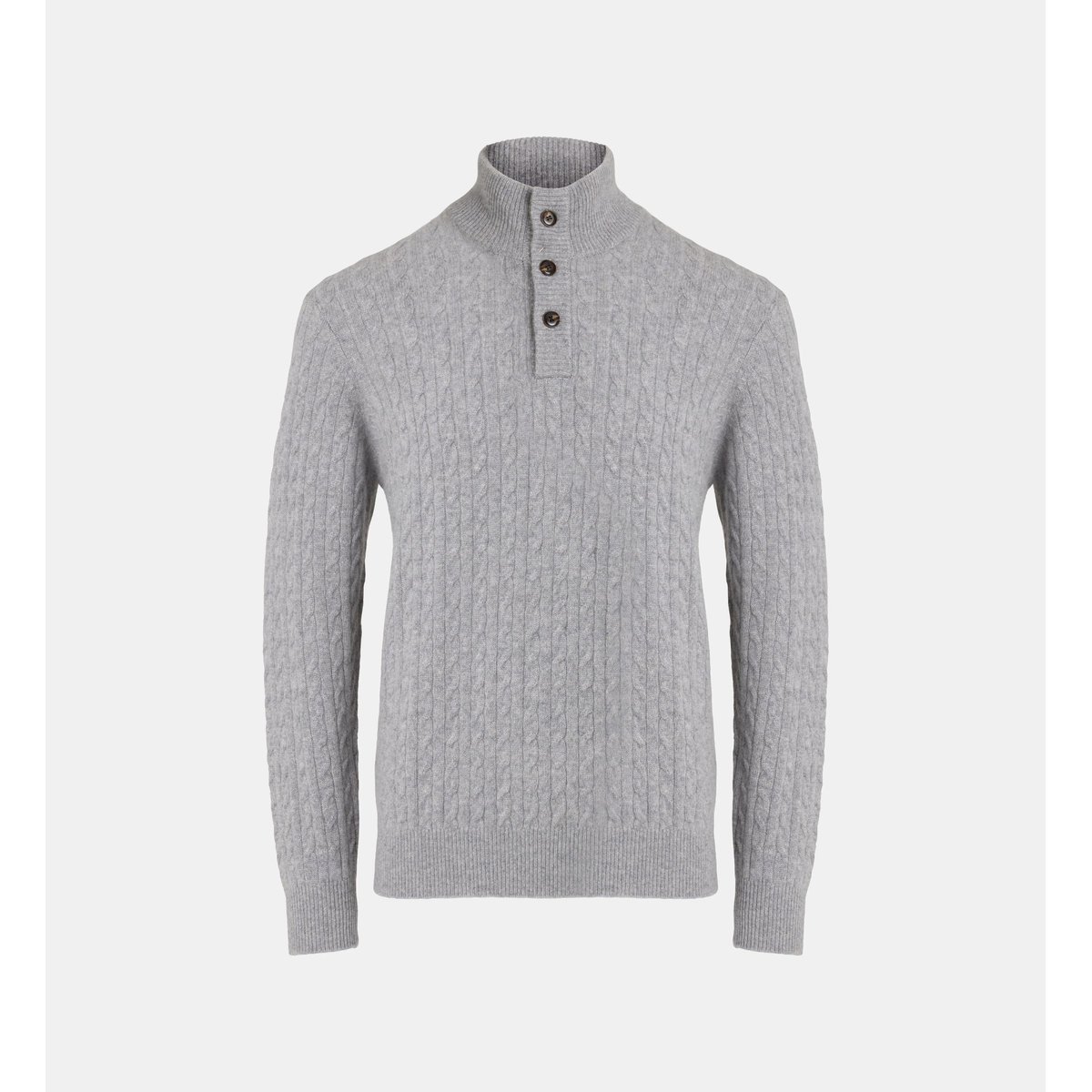 Pull camionneur droit cachcablesmok torsades cachemire gris clair, GALERIES LAFAYETTE