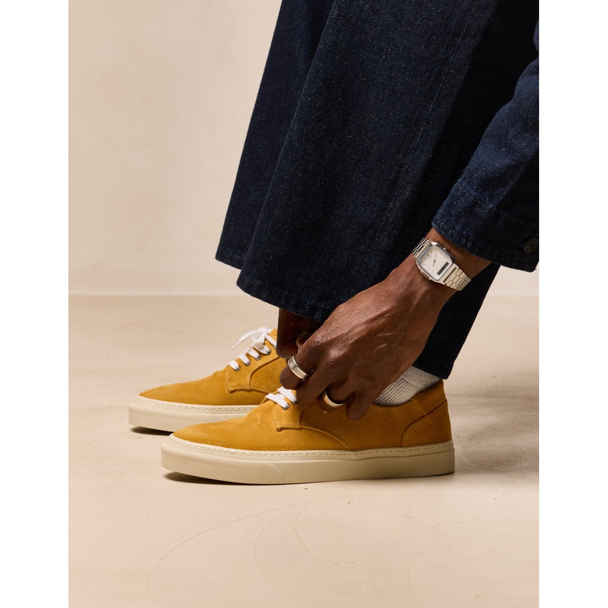 Baskets basses ALEXANDRE ocre, ODAJE
