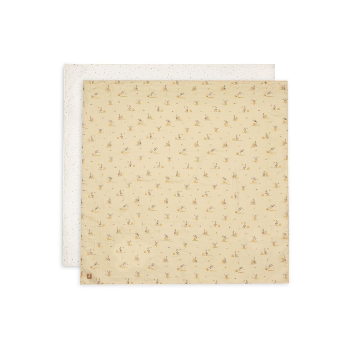 Lot de 2 langes gaze de coton jaune kangaroots, JOLLEIN