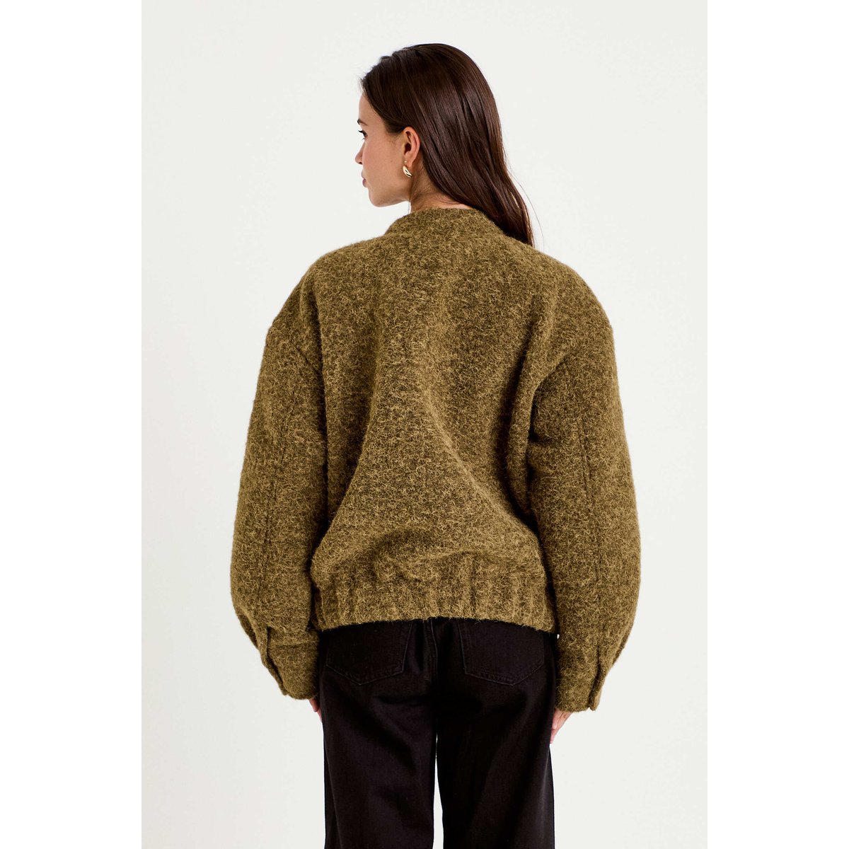 Bomber oversize manches longues vert kaki, CACHE CACHE