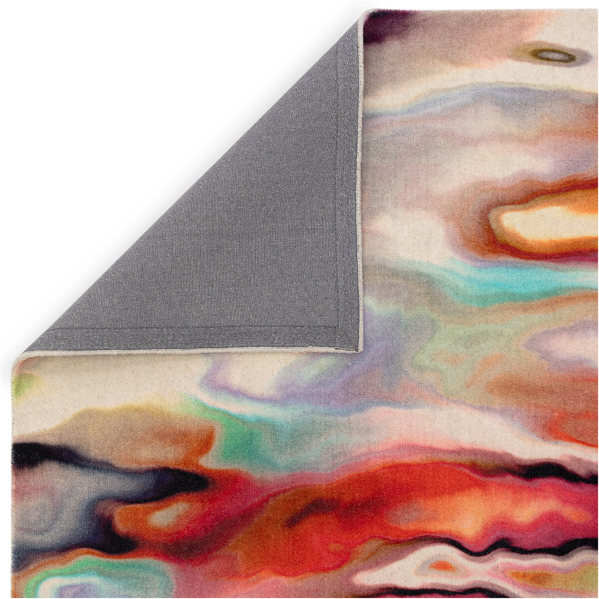 Watercolour Effect Impression Rug in 100% Wool multi-coloured, SO'HOME