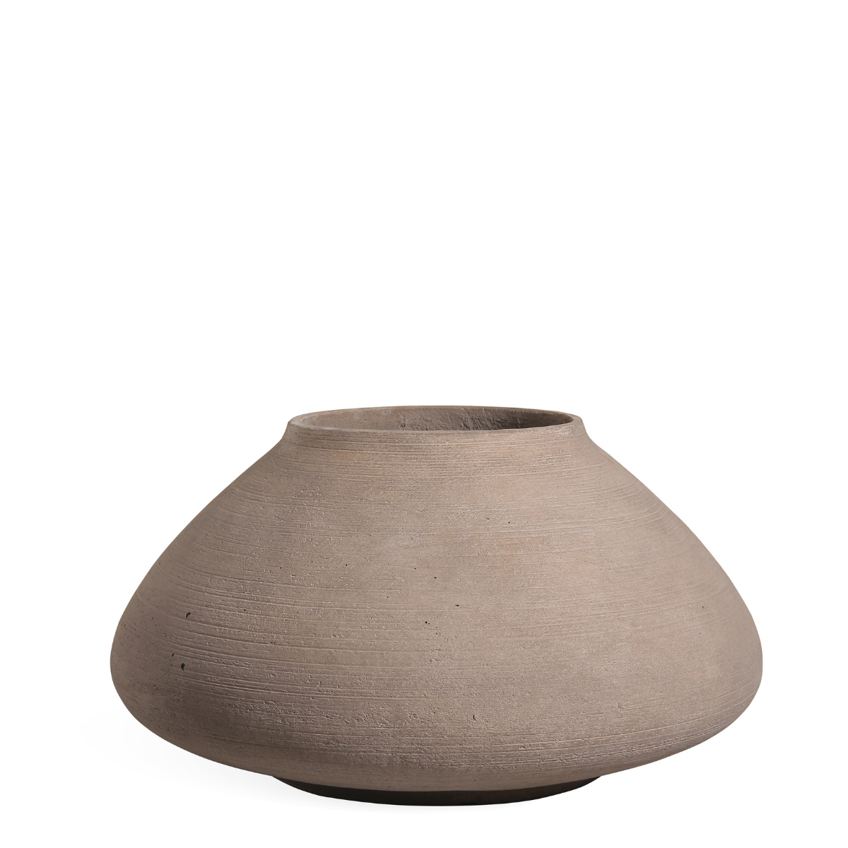 Cache-pot décoratif en ciment H37 ZEN marron clair, SIA DECO
