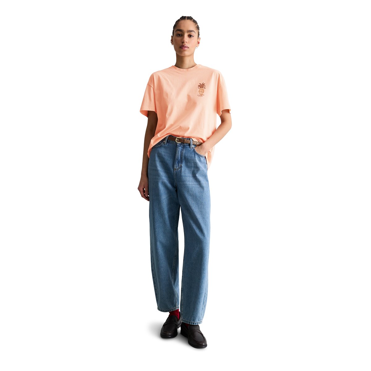 T-shirt DfC relaxed en Basic Single Jersey rose pale, MARC O’POLO DENIM