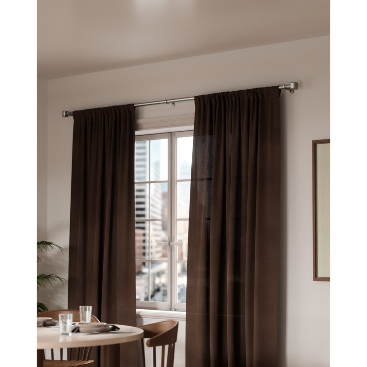 Tringle à rideaux sans perçage Geo Pinpoint argent, UMBRA