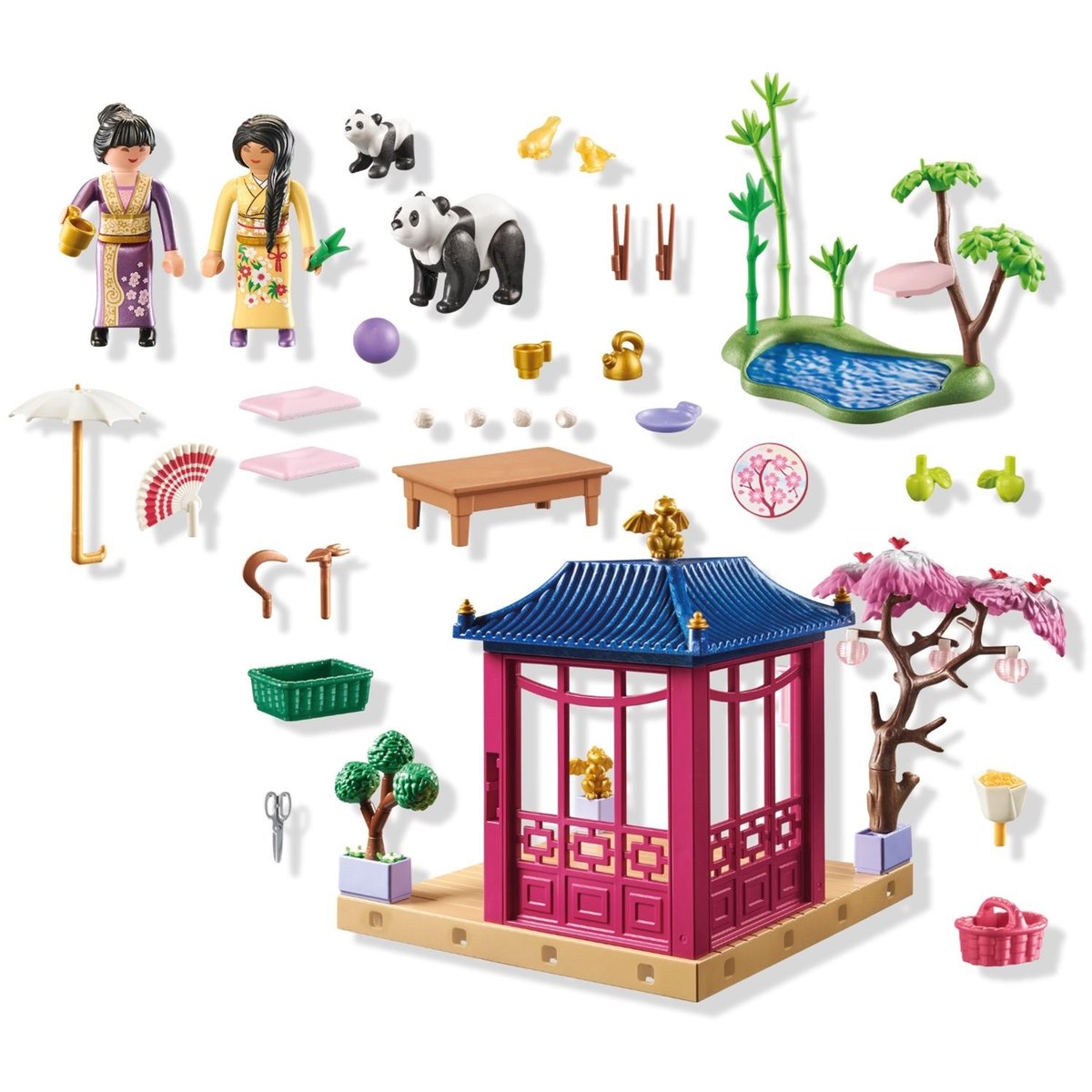 Specials Jardin asiatique avec deux personnages et pandas multicolor, PLAYMOBIL