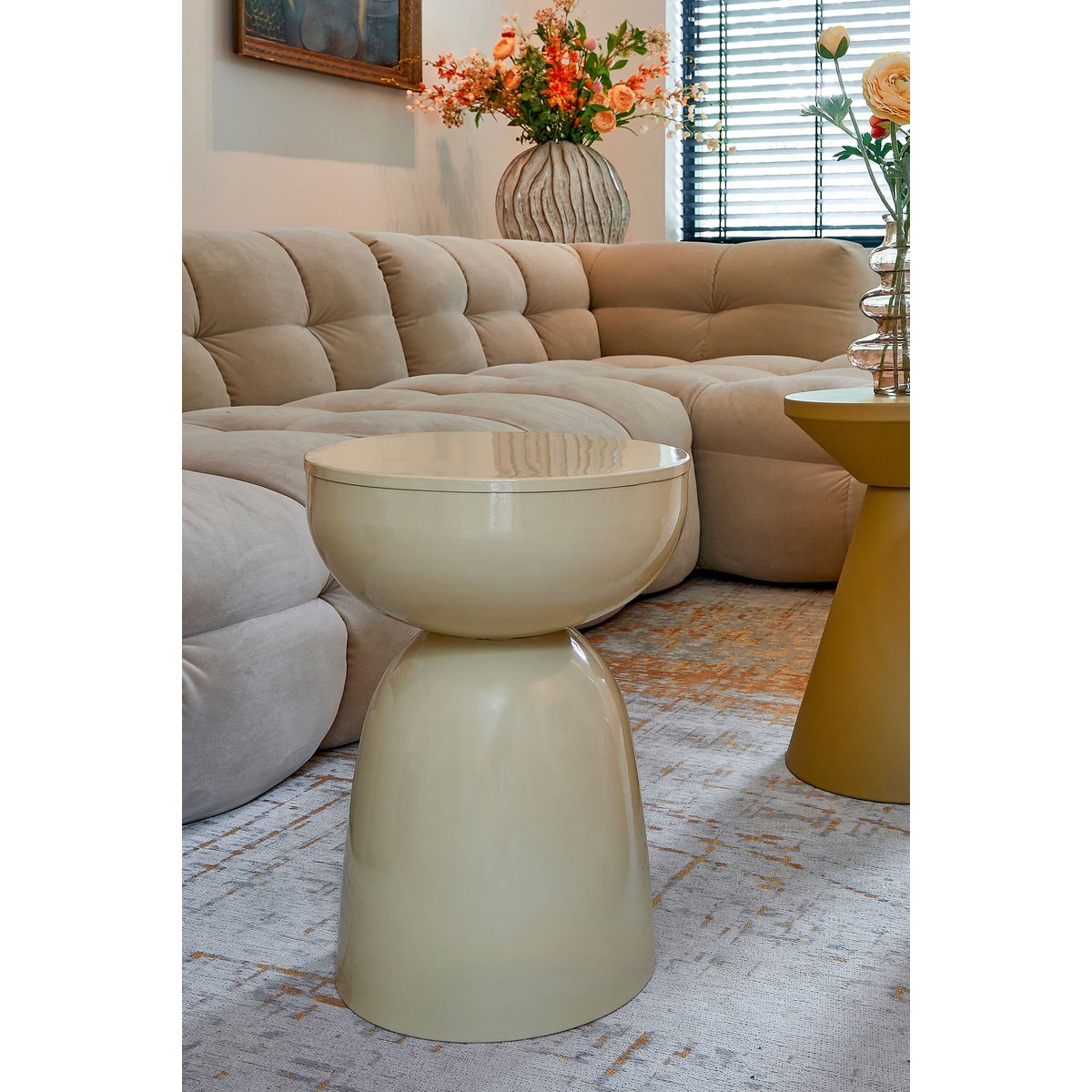 Table d'appoint ELLIOT beige, MICA DECORATIONS