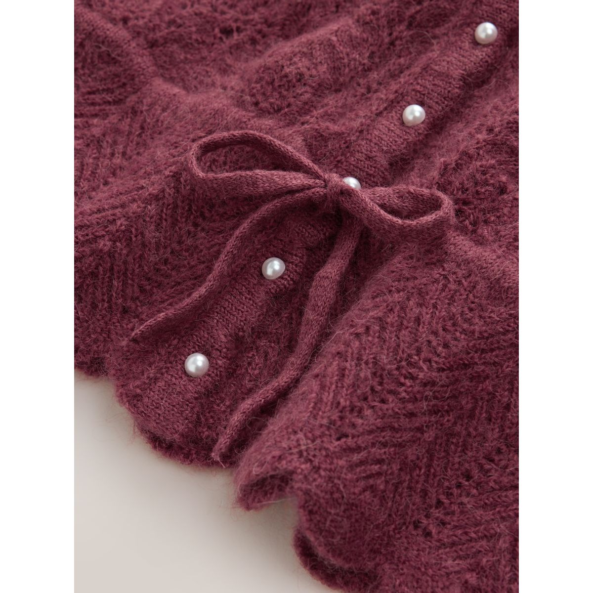 Cardigan en maille pointelle à nouer rose foncé, NEXT
