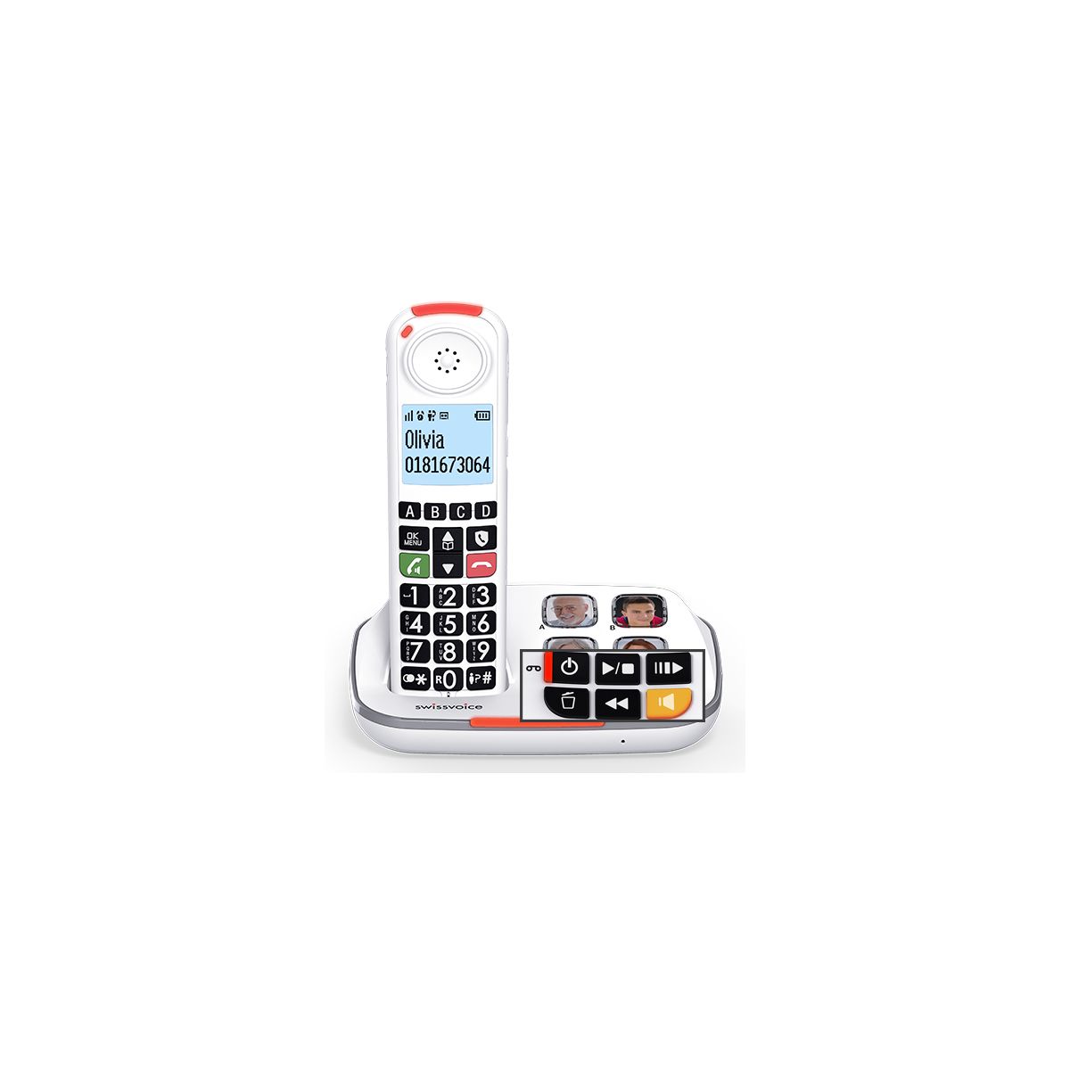 Téléphone sans fil XTRA 2355 Voice Duo blanc, SWISSVOICE