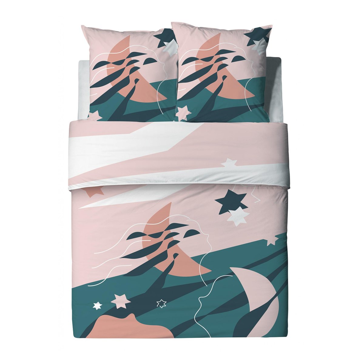Parure housse de couette coton, Heol multicolore, C DESIGN HOME TEXTILE