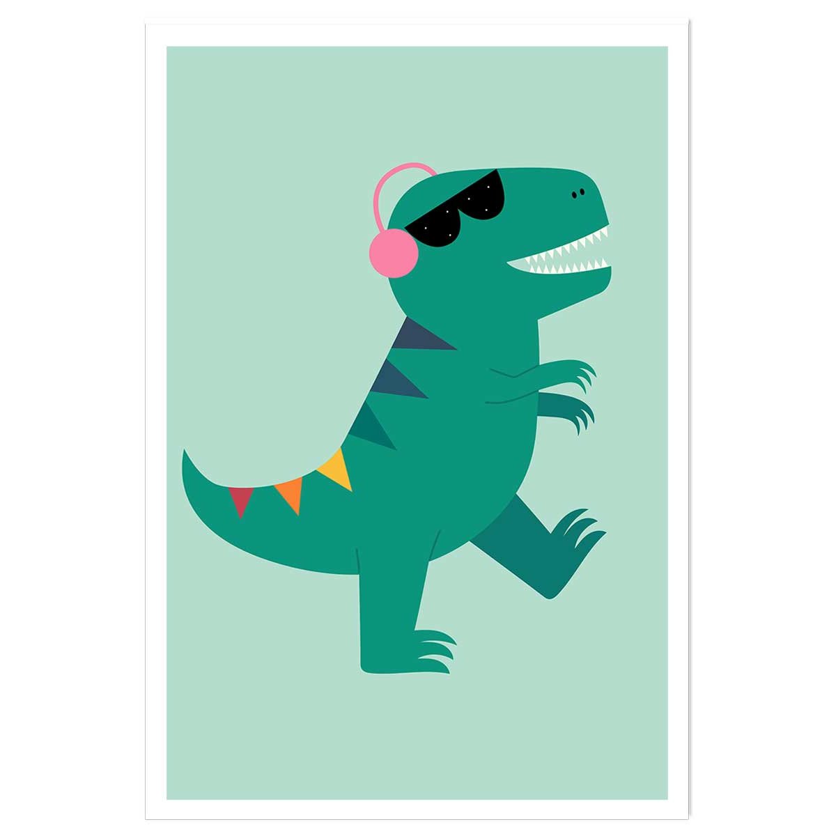 Affiche enfant dino music affiche seule, HEXOA