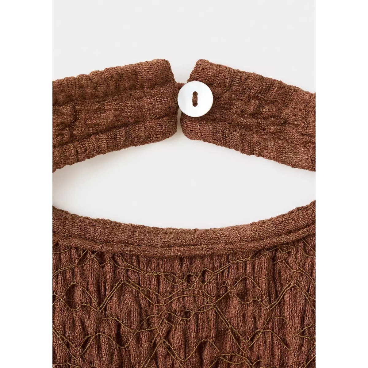 Top emmanchures américaines à fronces marron moyen, MANGO TEEN