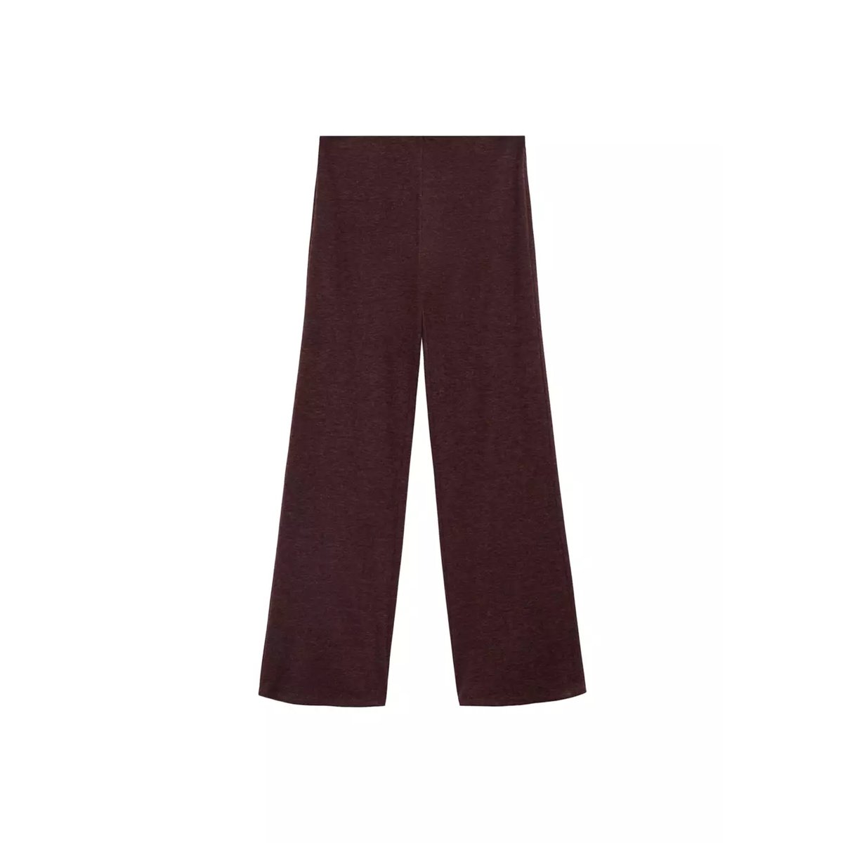 Pantalon maille taille élastique bordeaux, MANGO