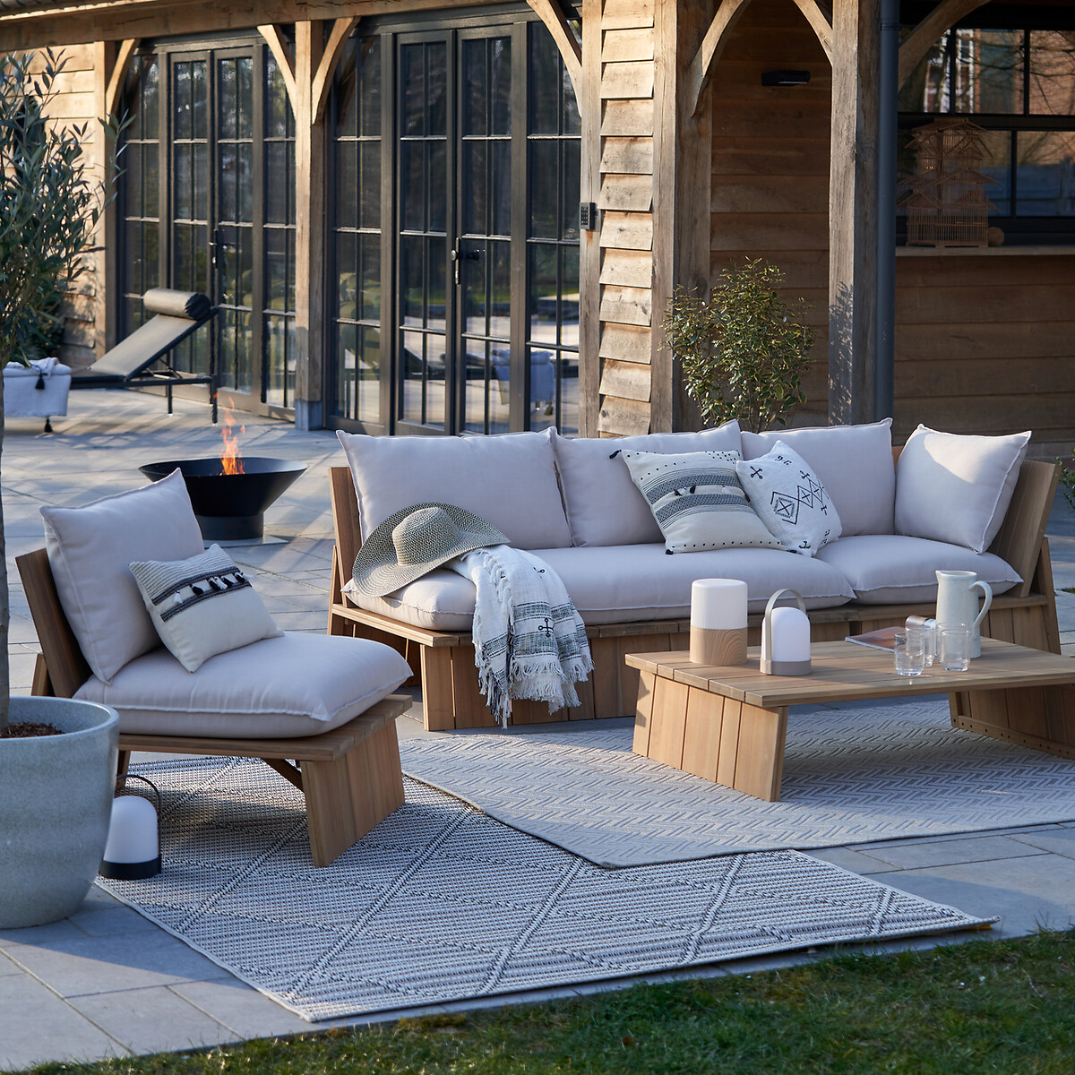 Fauteuil de jardin, acacia, Brut acacia, LA REDOUTE INTERIEURS