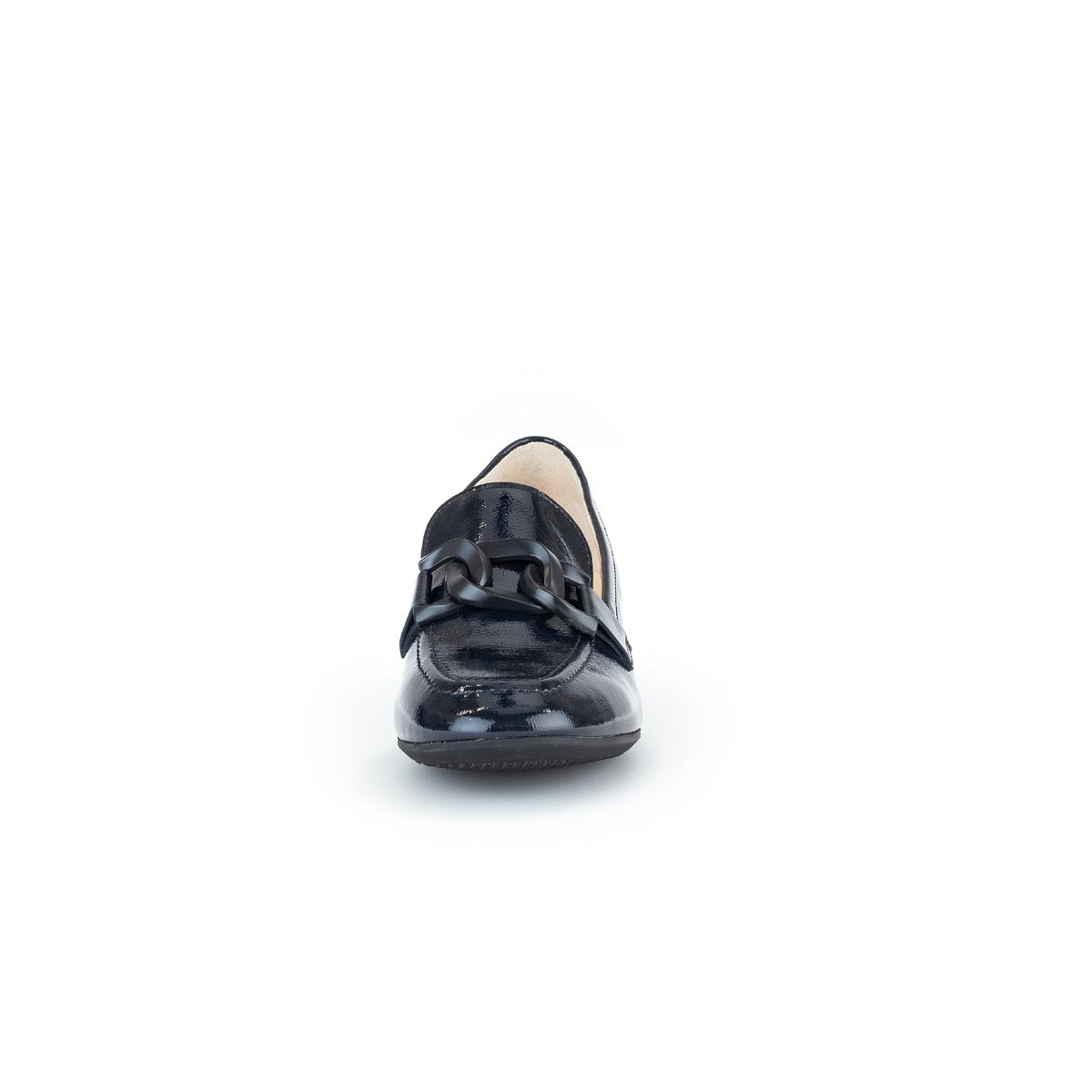 Mocassins en vernis à talon décroché block marine, GABOR