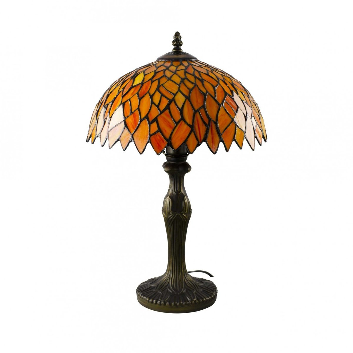 Lampe à poser moyen modèle en verre mosaïque, TIFFANY CAMILLE orange, C-CREATION