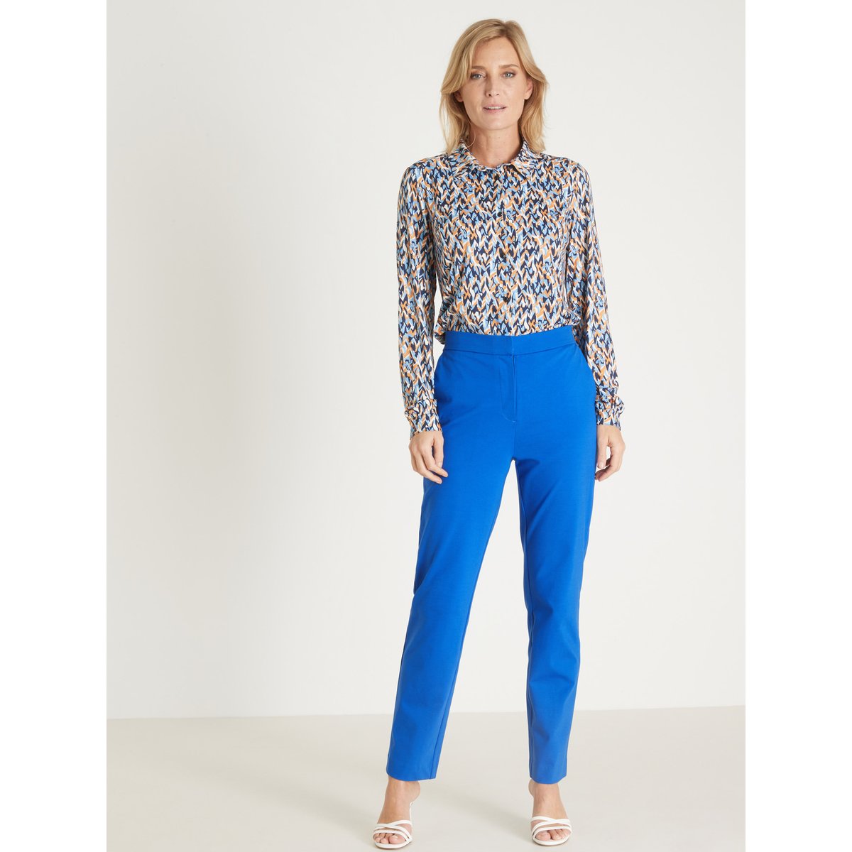 Pantalon en maille milano bleu cobalt, DAXON