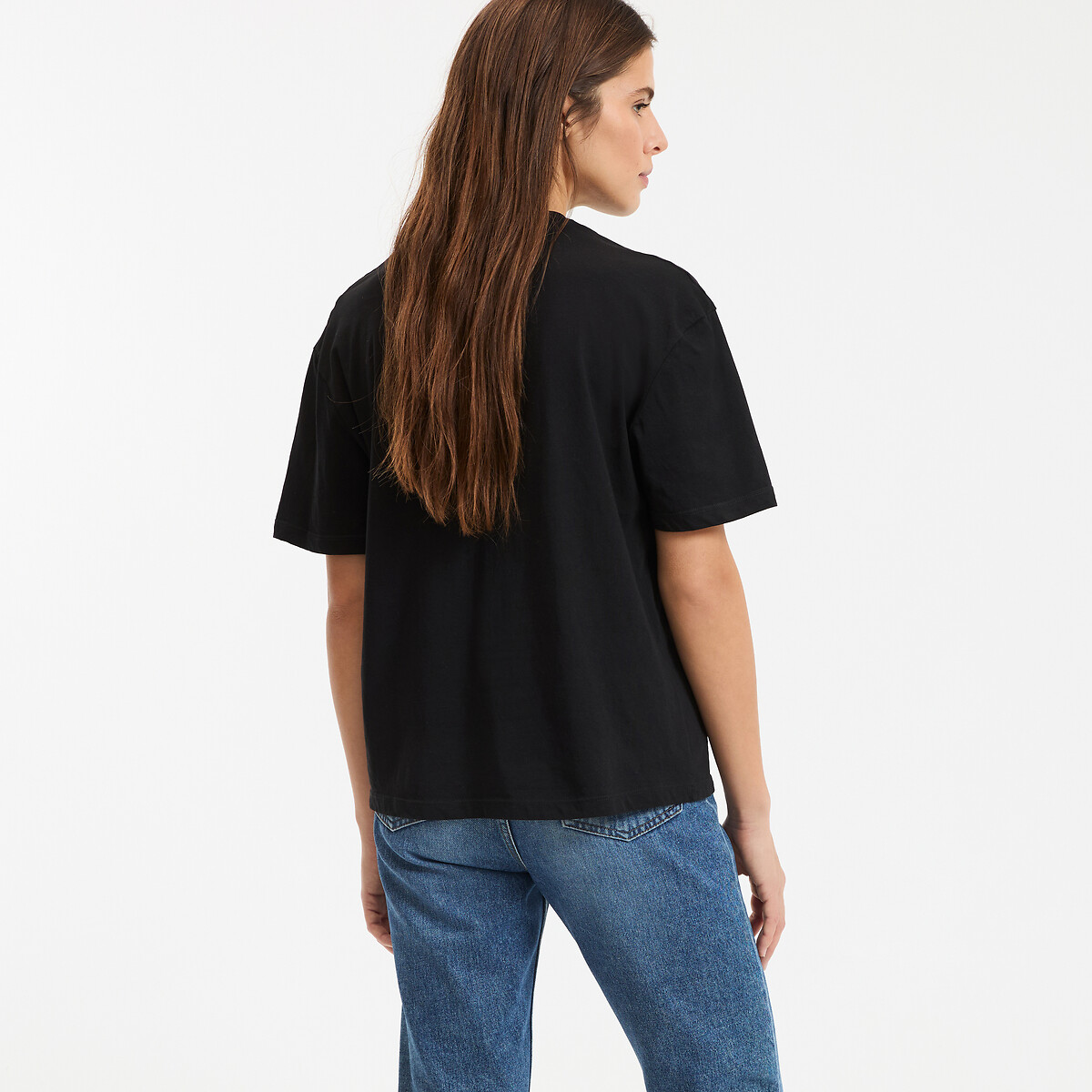 T-shirt loose, girocollo, maniche corte nero , LA REDOUTE COLLECTIONS