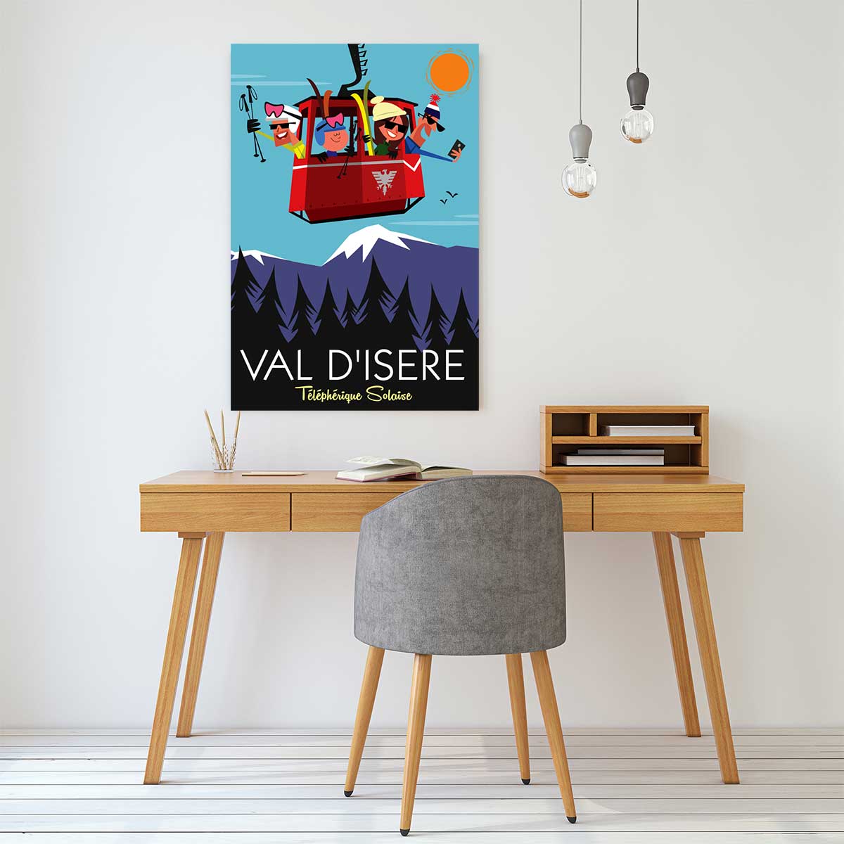 Tableau ski à val d'isère tableau alu dibond, HEXOA