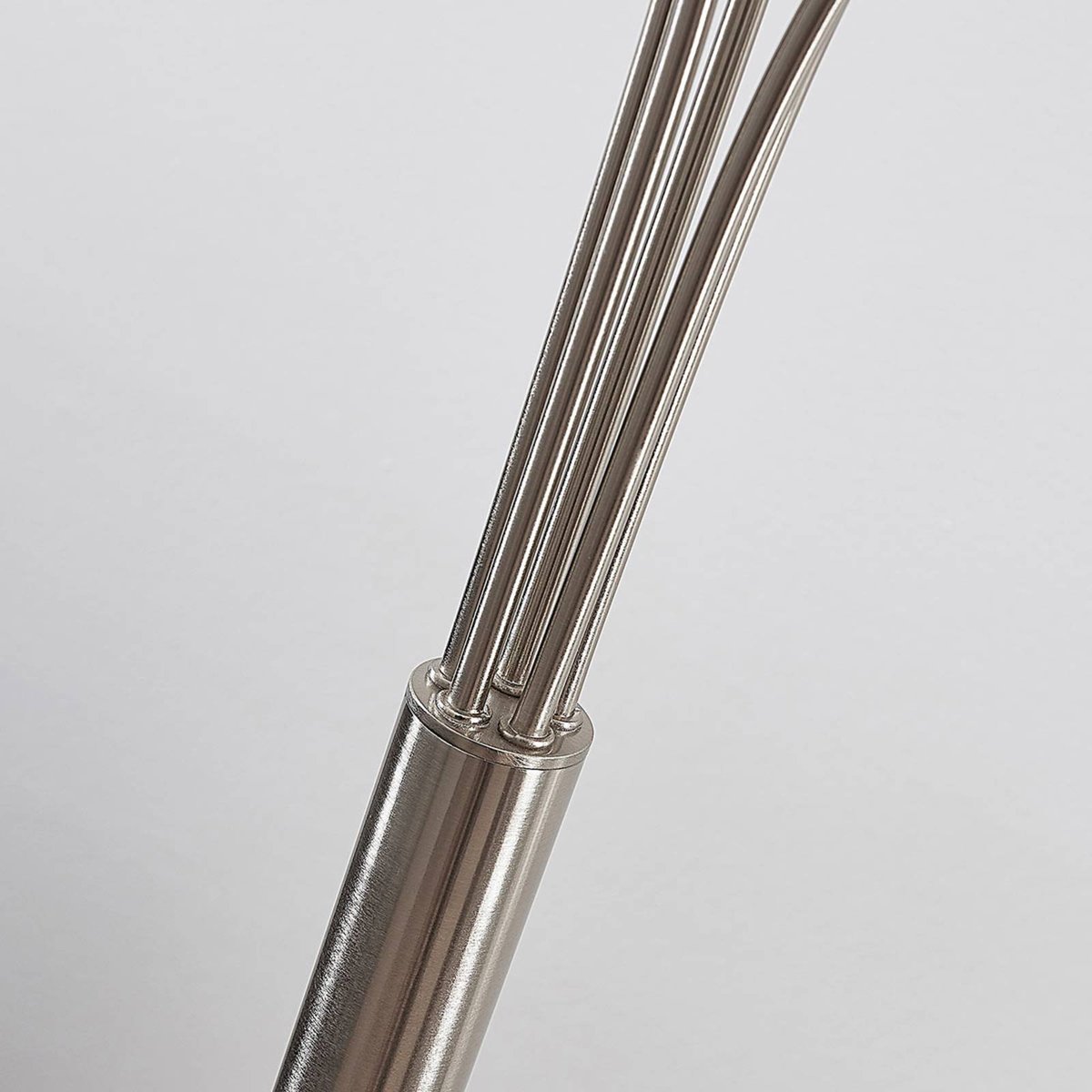 Lampadaire en métal moderneLED, Anea nickel mat, blanc givré, LINDBY