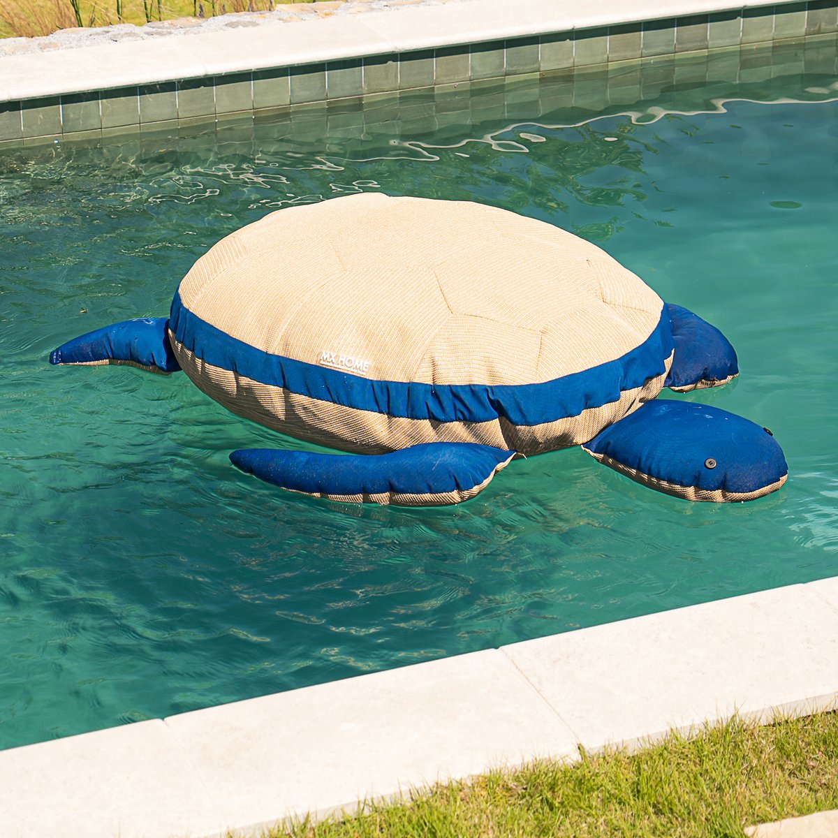 Pouf tortue extérieur flottant déhoussable beige, MX HOME