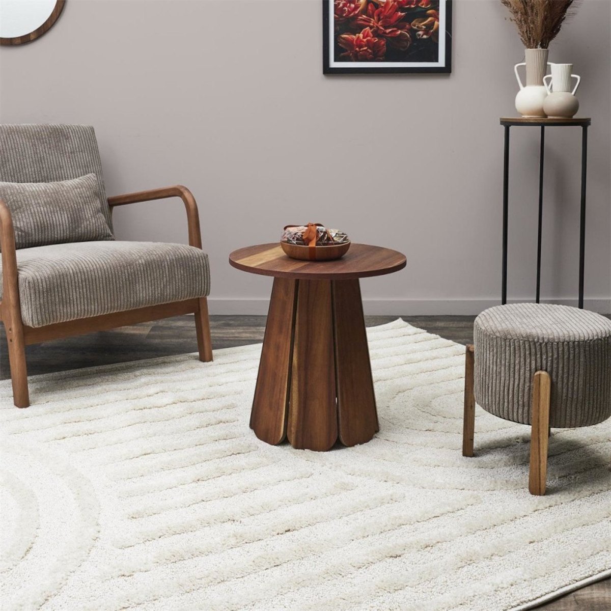 Table d'appoint diamètre 45 marron, DECORATIE