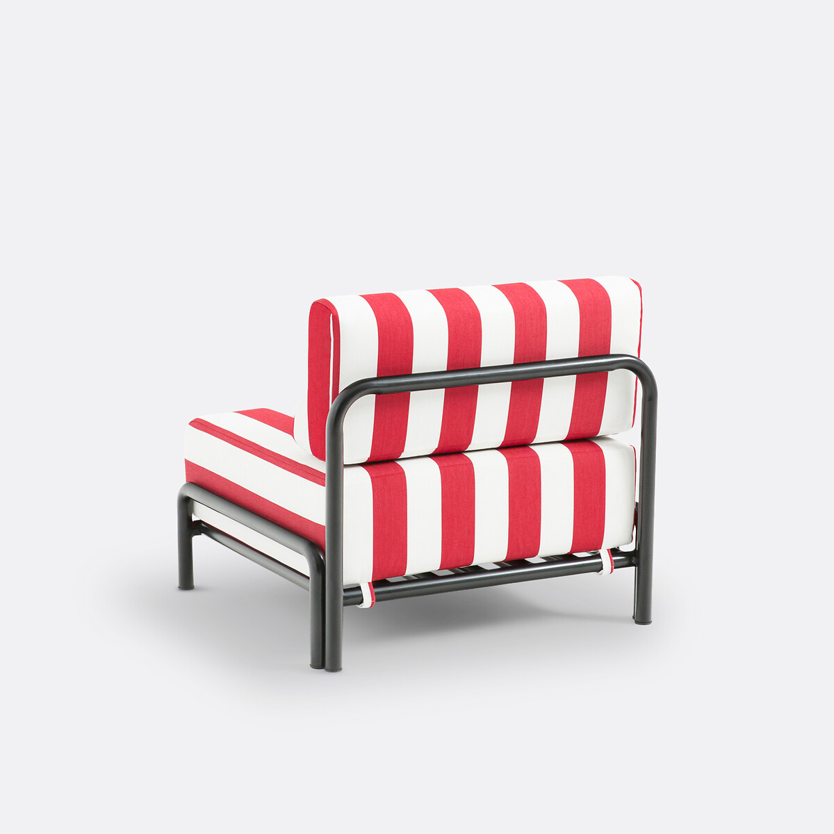 Fauteuil bas de jardin métal acier, Thomes rayé rouge/blanc, LA REDOUTE INTERIEURS