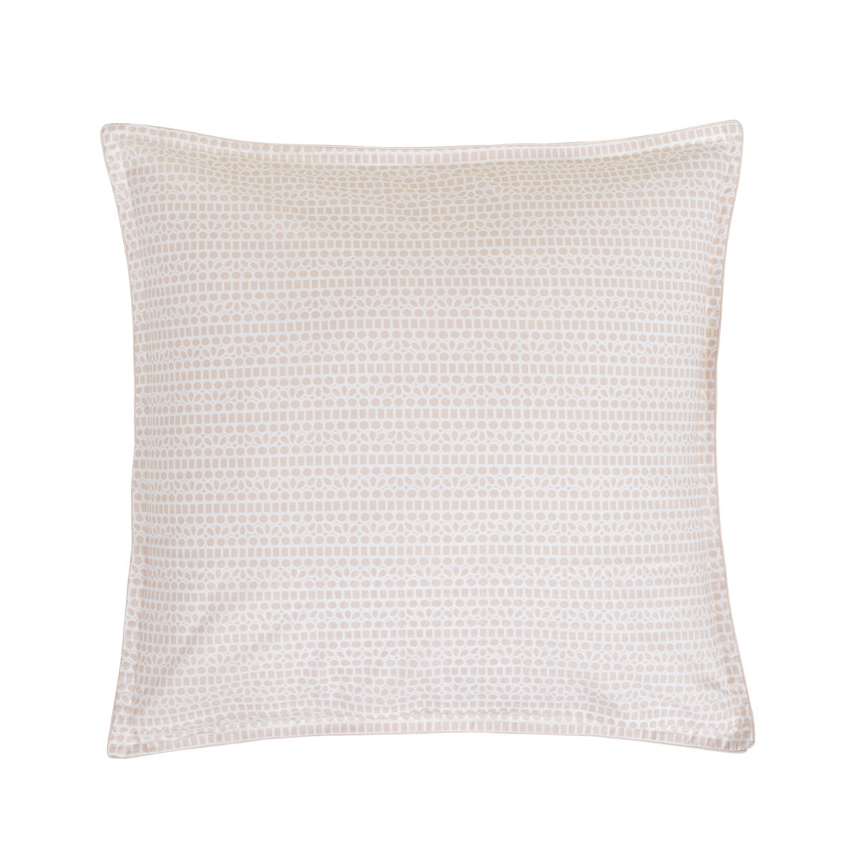 Parure de lit avec 2 taies 65x65 cm en percale MARGUERITE sable, SENSEI MAISON