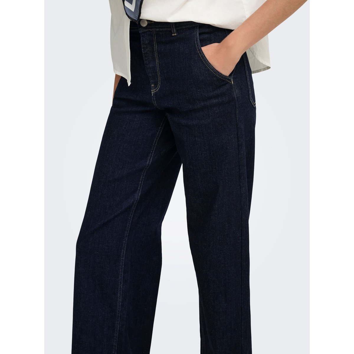 Jean À Jambe Large dark blue denim, ONLY