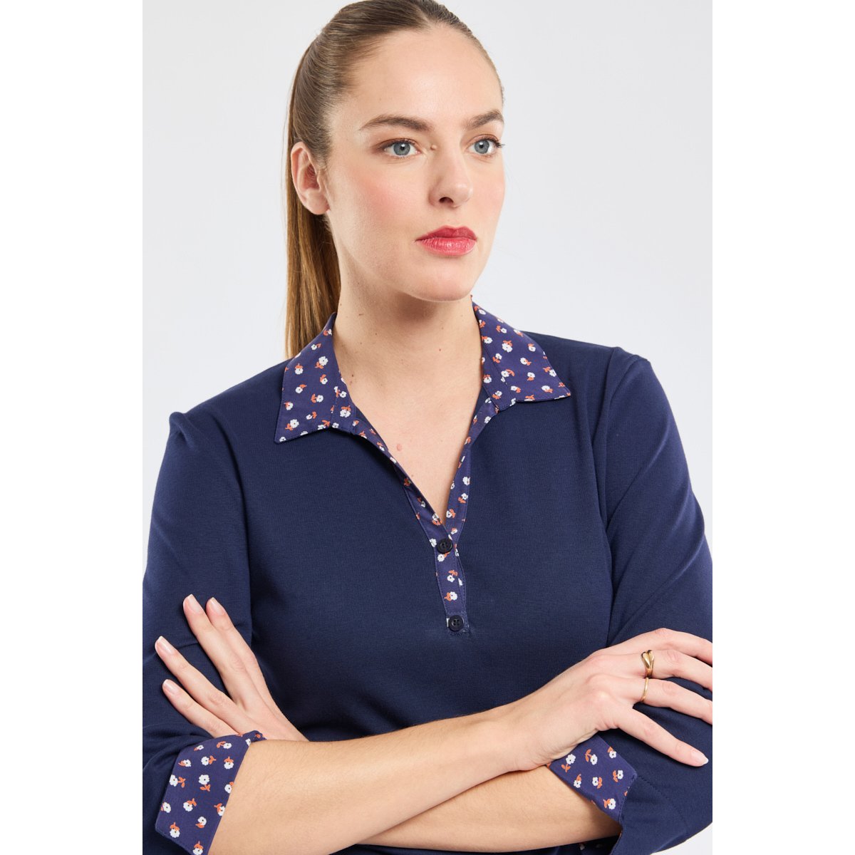 Polo imprimé en coton seal imp. sagina, ARMOR-LUX