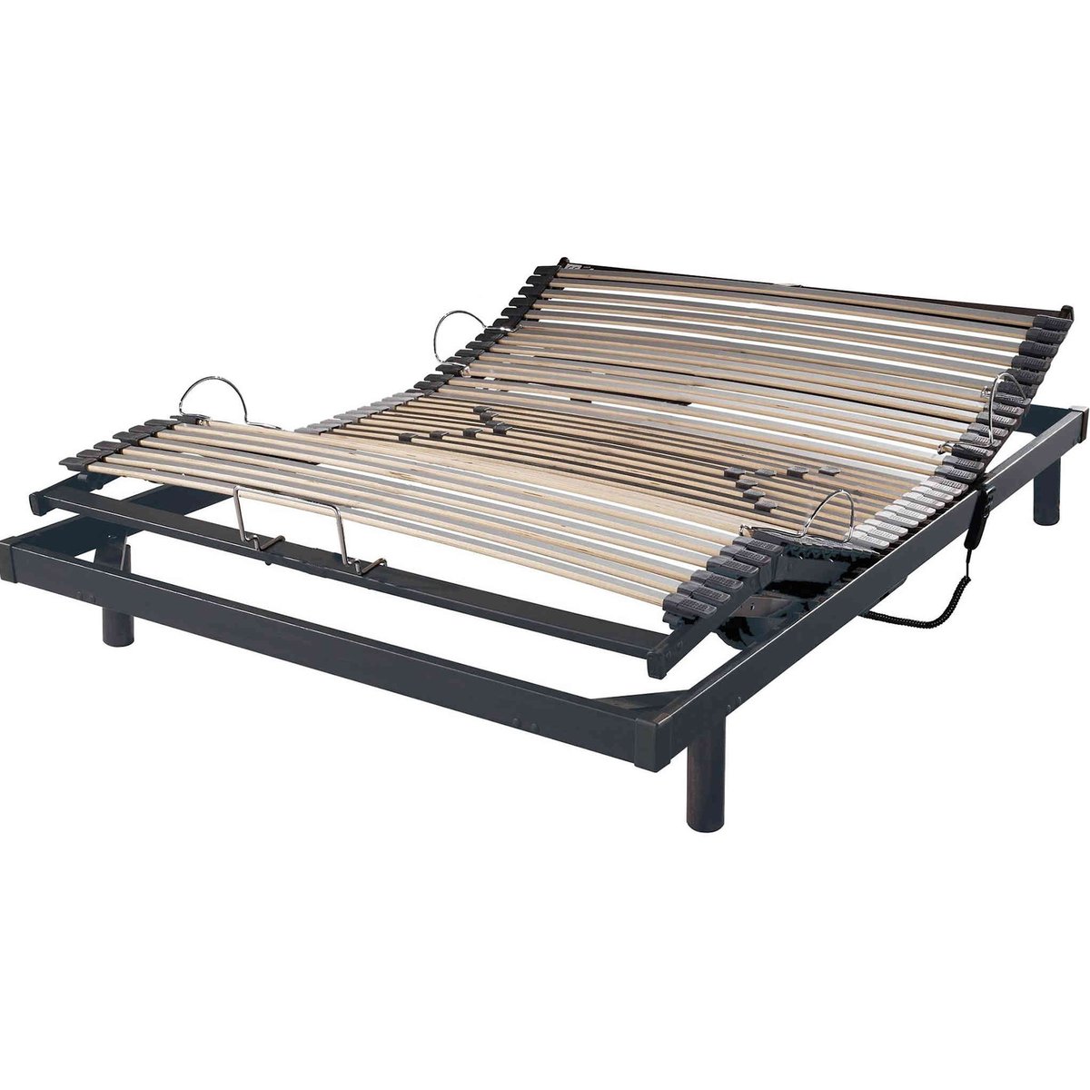 Sommier électrique relaxation extra plat gris, SOMEO
