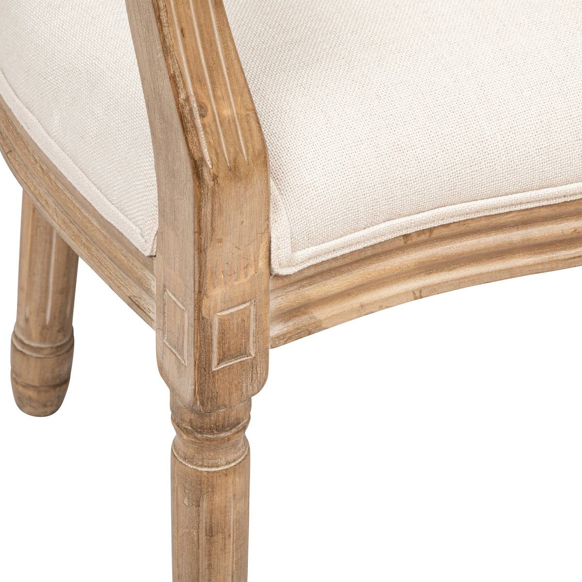 Chaise en cannage avec accoudoirs CLÉON beige lin, ATMOSPHERA