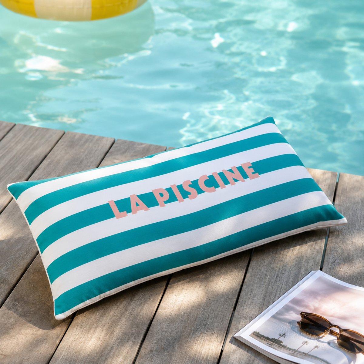 Coussin d'extérieur déhoussable déperlant POOLSIDE vert, ATMOSPHERA