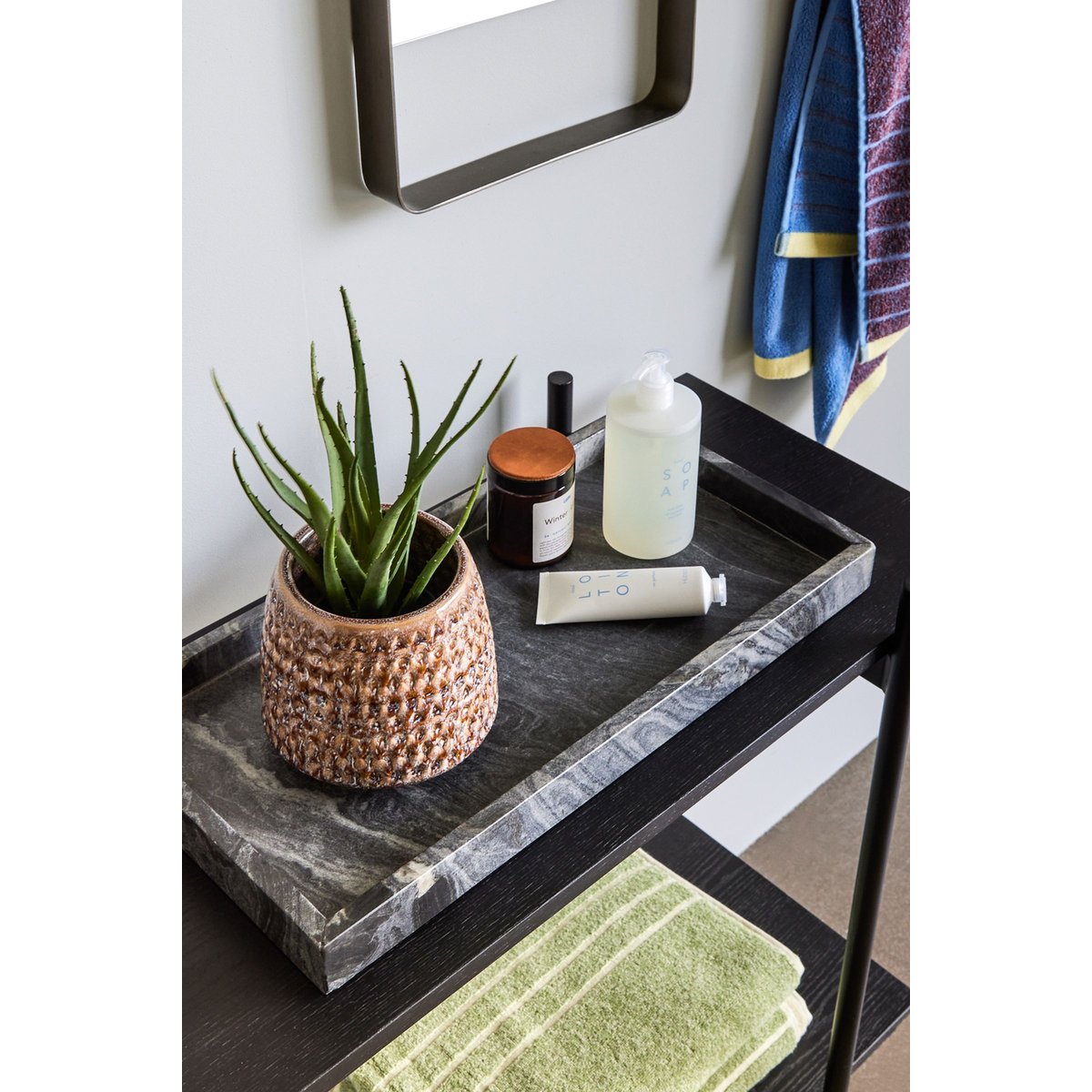 Plateau en marbre GRAND noir, HUBSCH