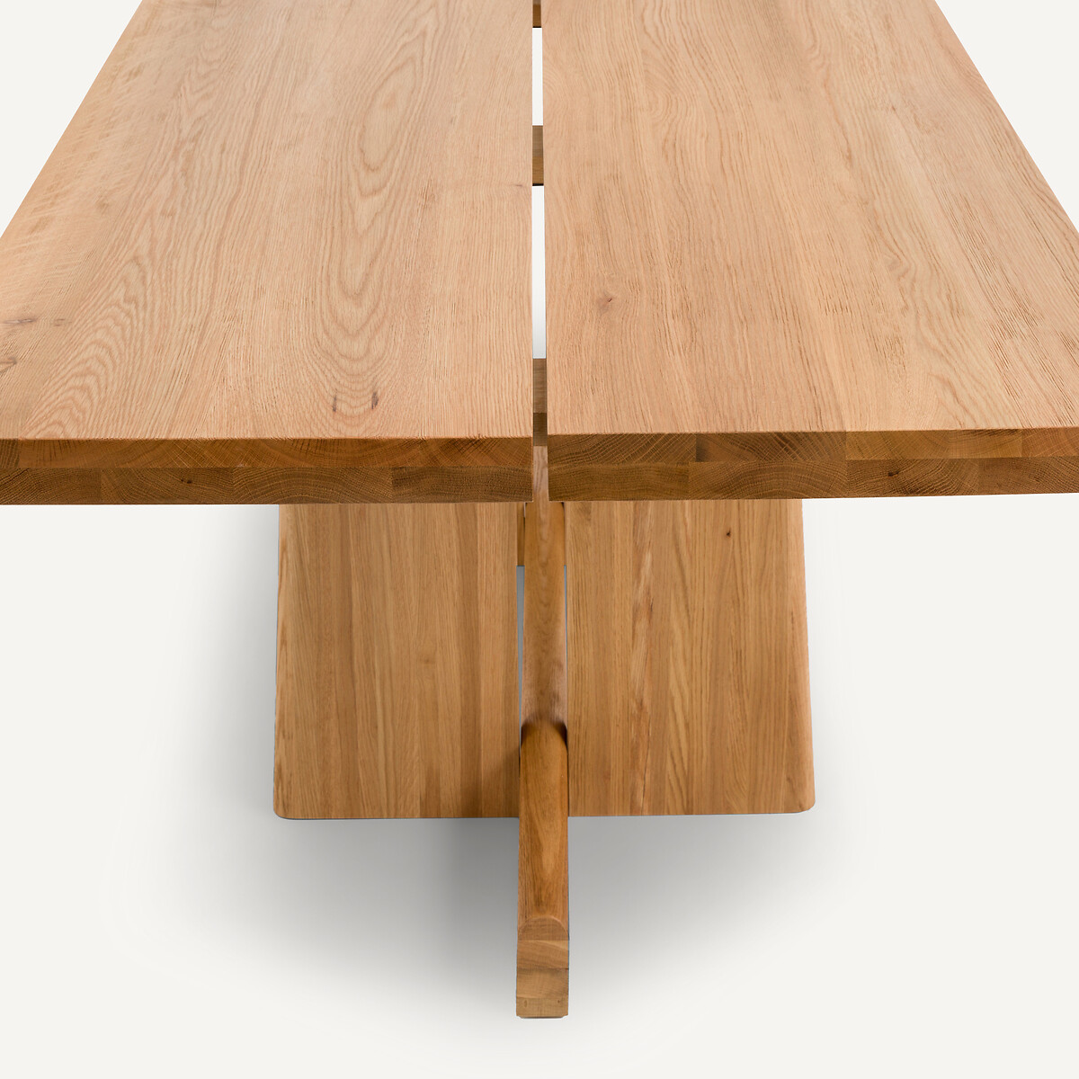 Mesa de comedor de roble macizo, lijada y chapada, Boecy roble natural, AM.PM