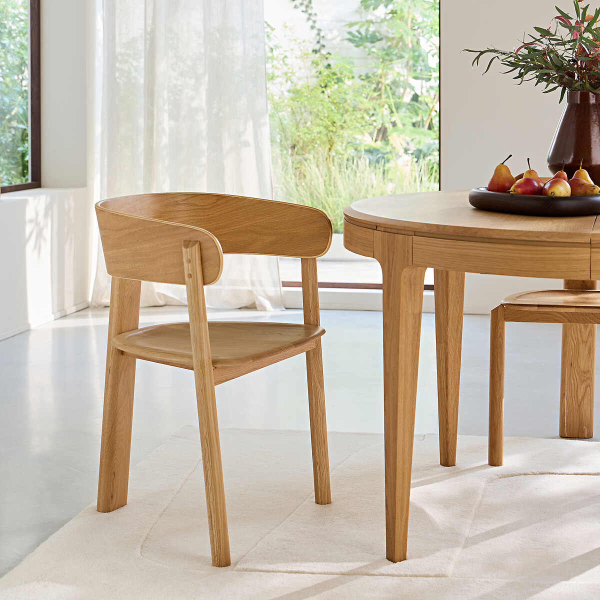 Tischsessel, 3 Beine, aus massiver Eiche, Marais, Design Emmanuel Gallina eiche, EMMANUEL GALLINA X AM.PM