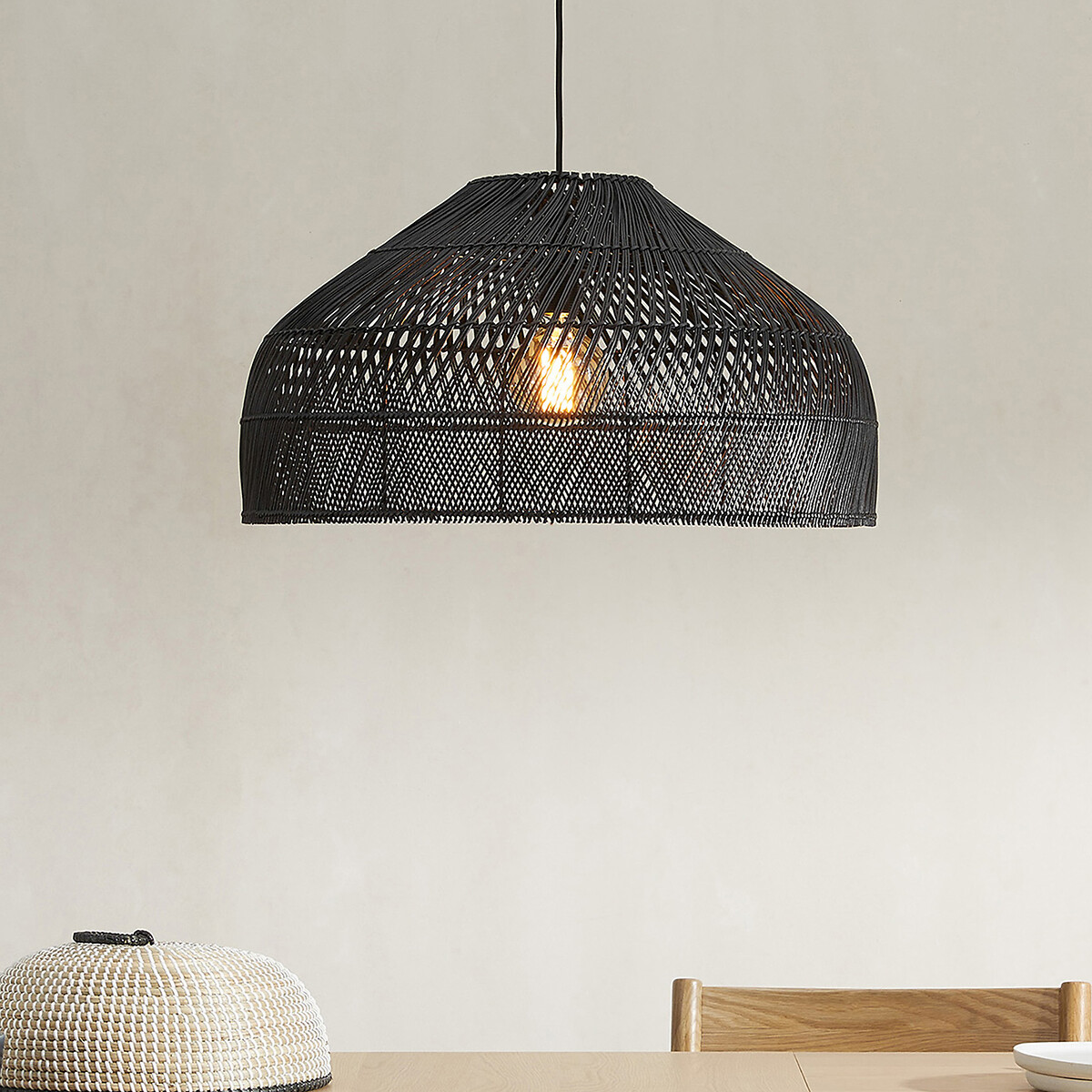 MADE.COM Java X-Large Woven Easyfit Pendant Light Shade black, MADE