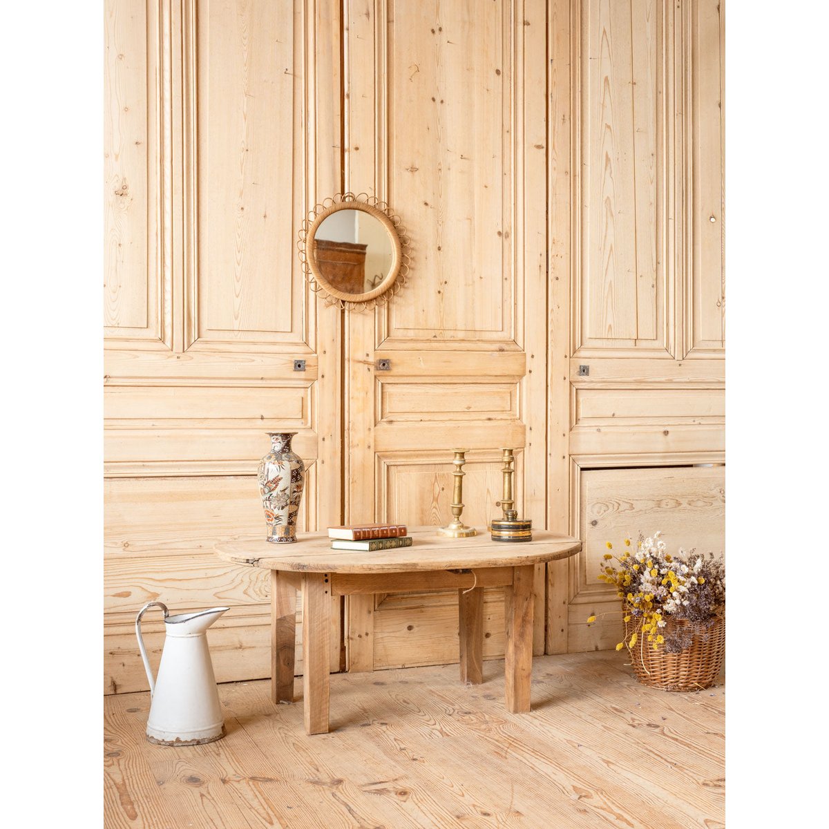 Table basse à rabats en chêne Léonie N°1105 - Bon état bois foncé, DEBONGOUT