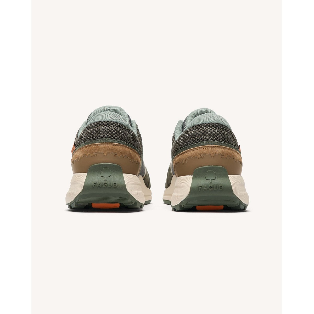 Running suede tissu LIMWOOD kaki et camel, FAGUO