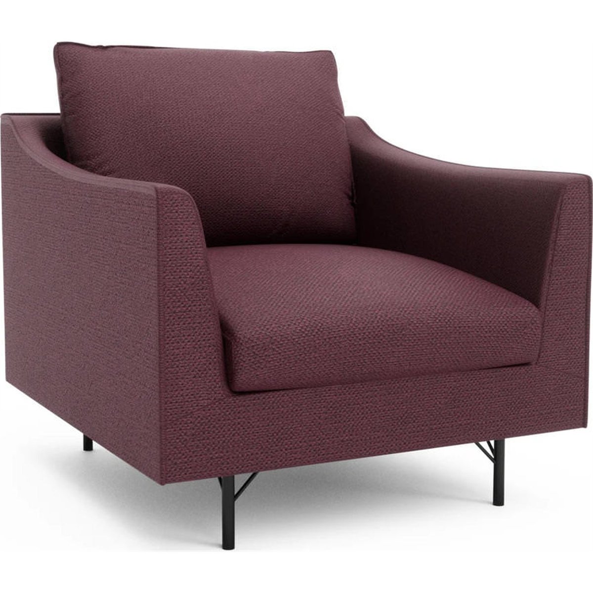 Fauteuil compact ALFAMA au confort enveloppant bordeaux, RECOLLECTION