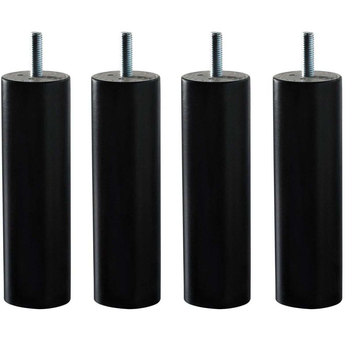Lot de 4 pieds cylindre wengé, 15 cm bois foncé, CAMIF