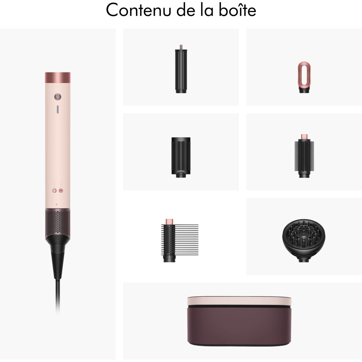 Fer multistyle Airwrap Co-anda 2x Cheveux bouclés à frisés Rose Céramique couleur unique, DYSON