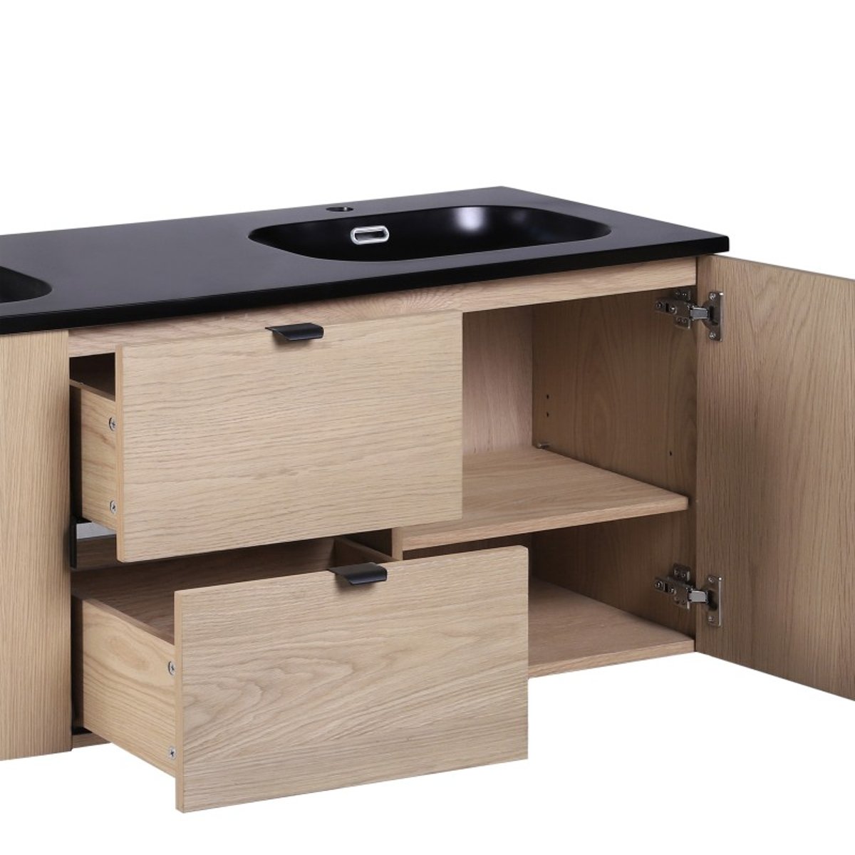 Meuble double vasque +colonne STUDIO bois clair, MOB IN