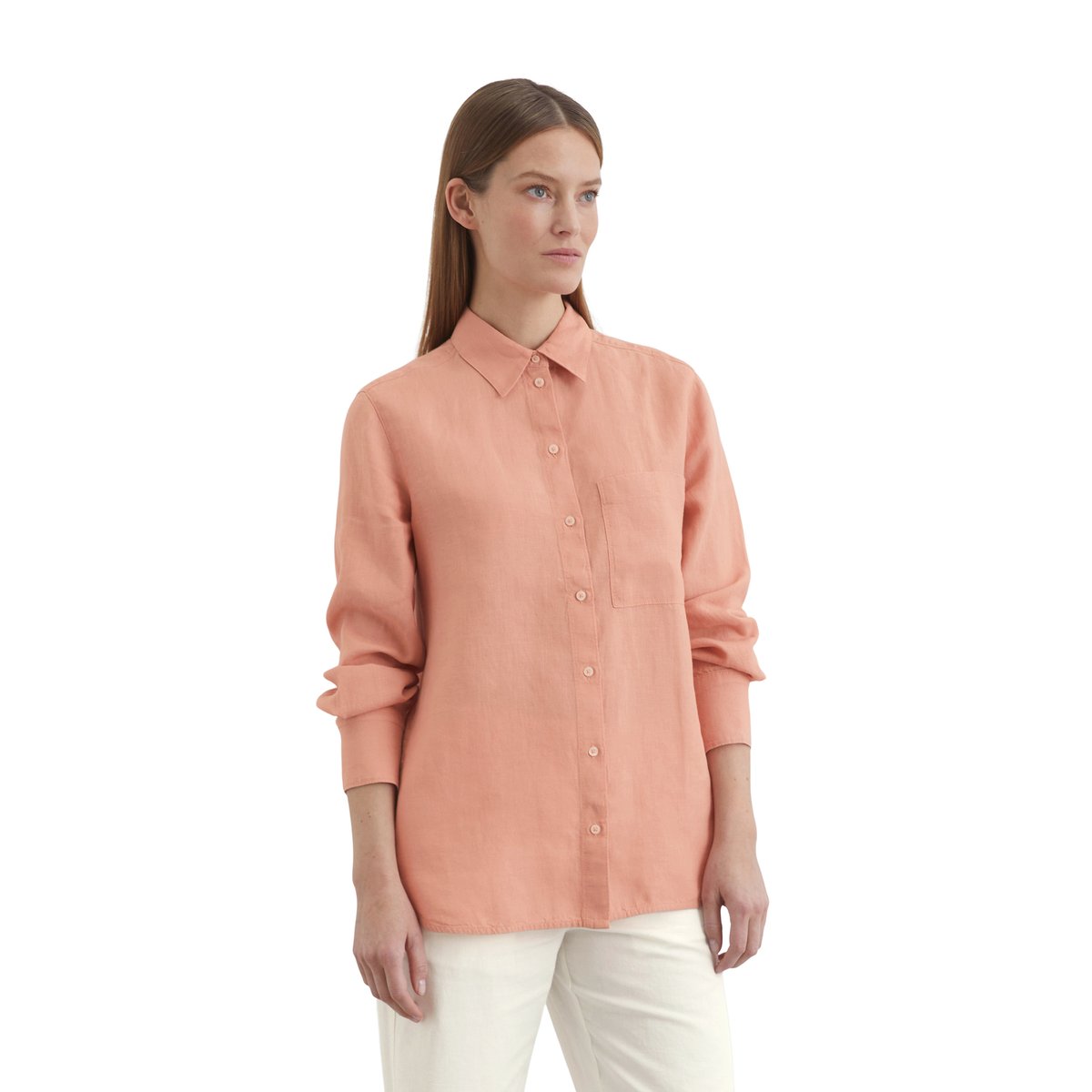 Blouse en lin regular en qualité légère rouge, MARC O'POLO