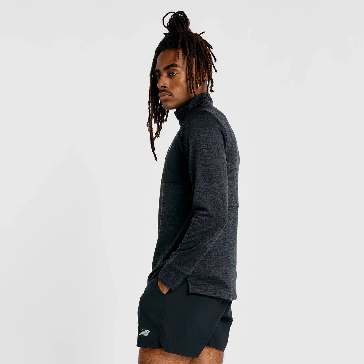 Athletics Heat Grid 1/2 Zip noir - 4bk, NEW BALANCE