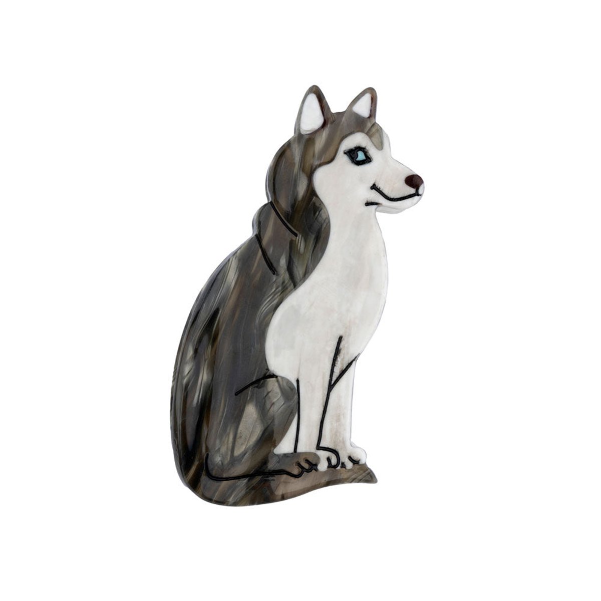Pince à cheveux HUSKY gris et blanc, COUCOU SUZETTE