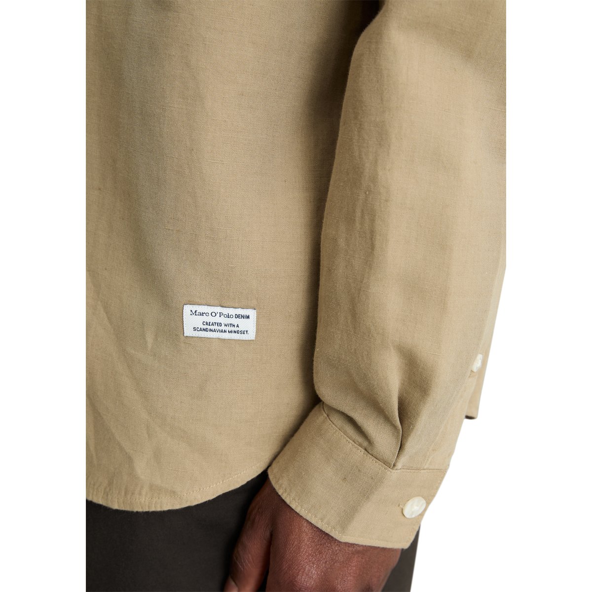 Chemise regular en lin et en coton bio marron, MARC O’POLO DENIM