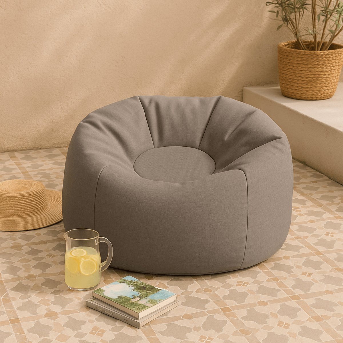 Coussin de sol carré enfant résistant à l’eau gris, MEOW BABY