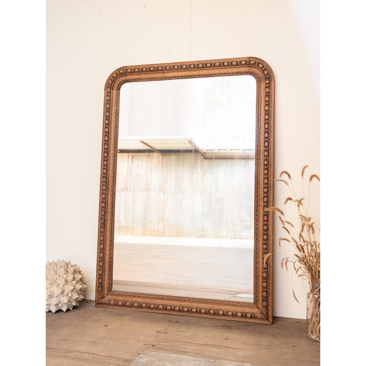 Grand miroir en chêne sculpté Georges N°1381 - Bon état bois foncé, DEBONGOUT