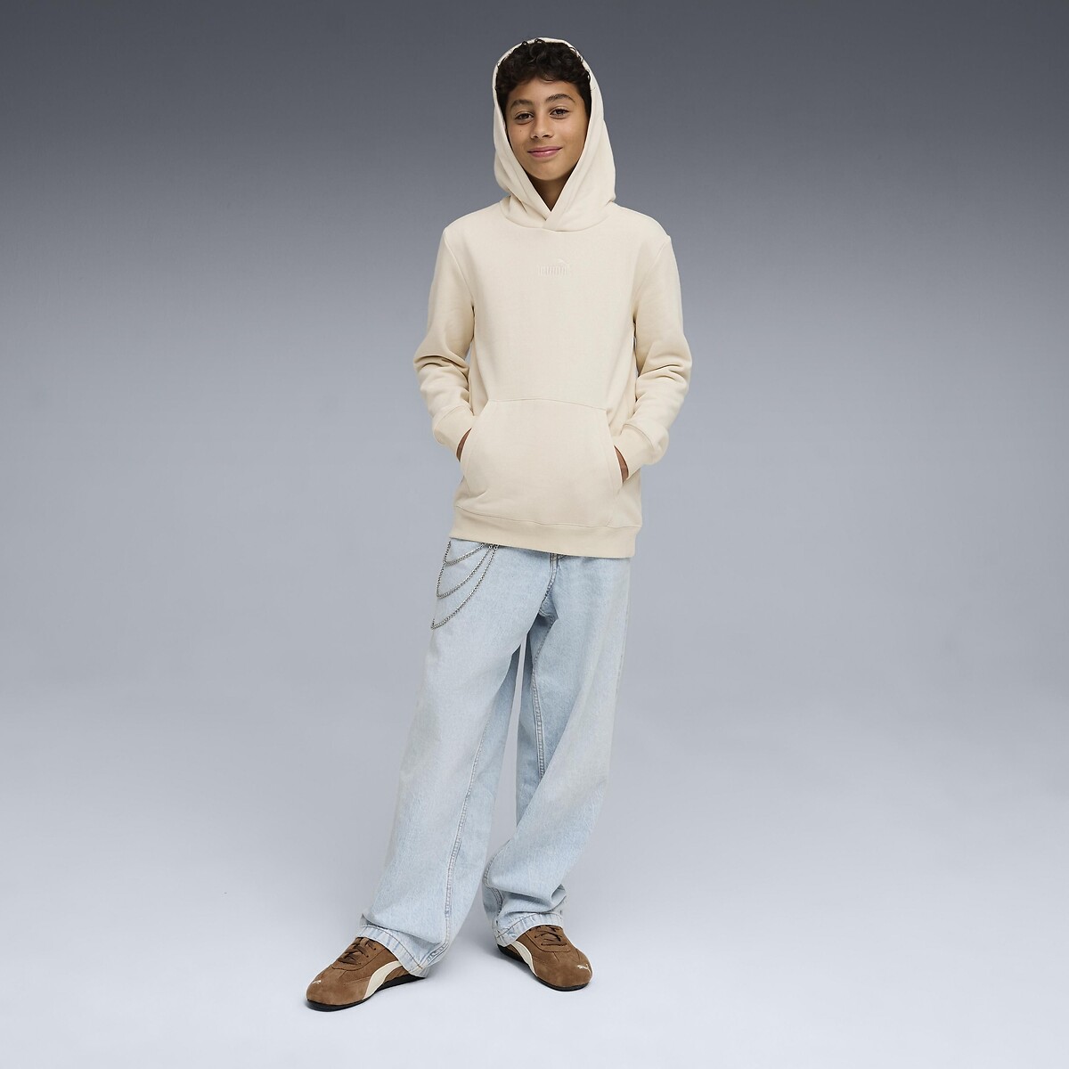 Sweat à capuche en molleton beige, PUMA